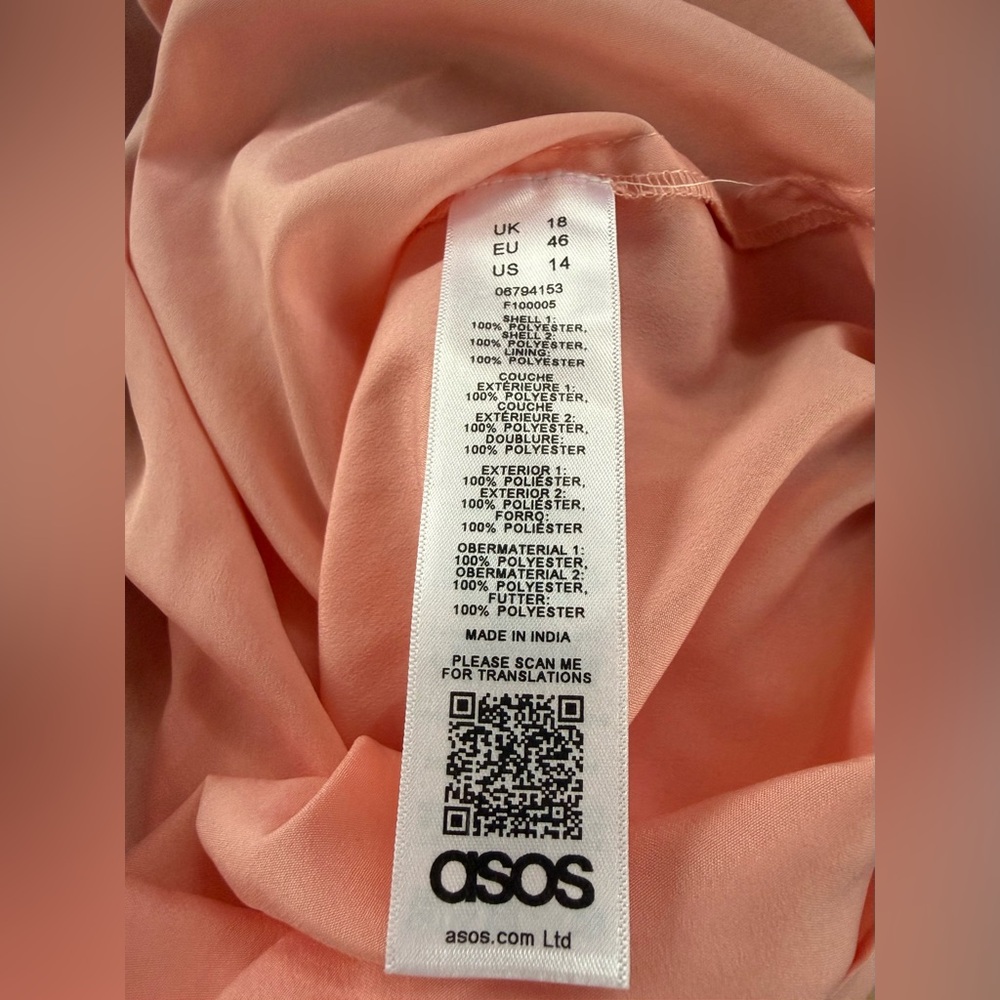 ASOS Pastel Spaghetti Strap Midi Dress Size 14 Stripes A-Line NWOT - Picture 3 of 4